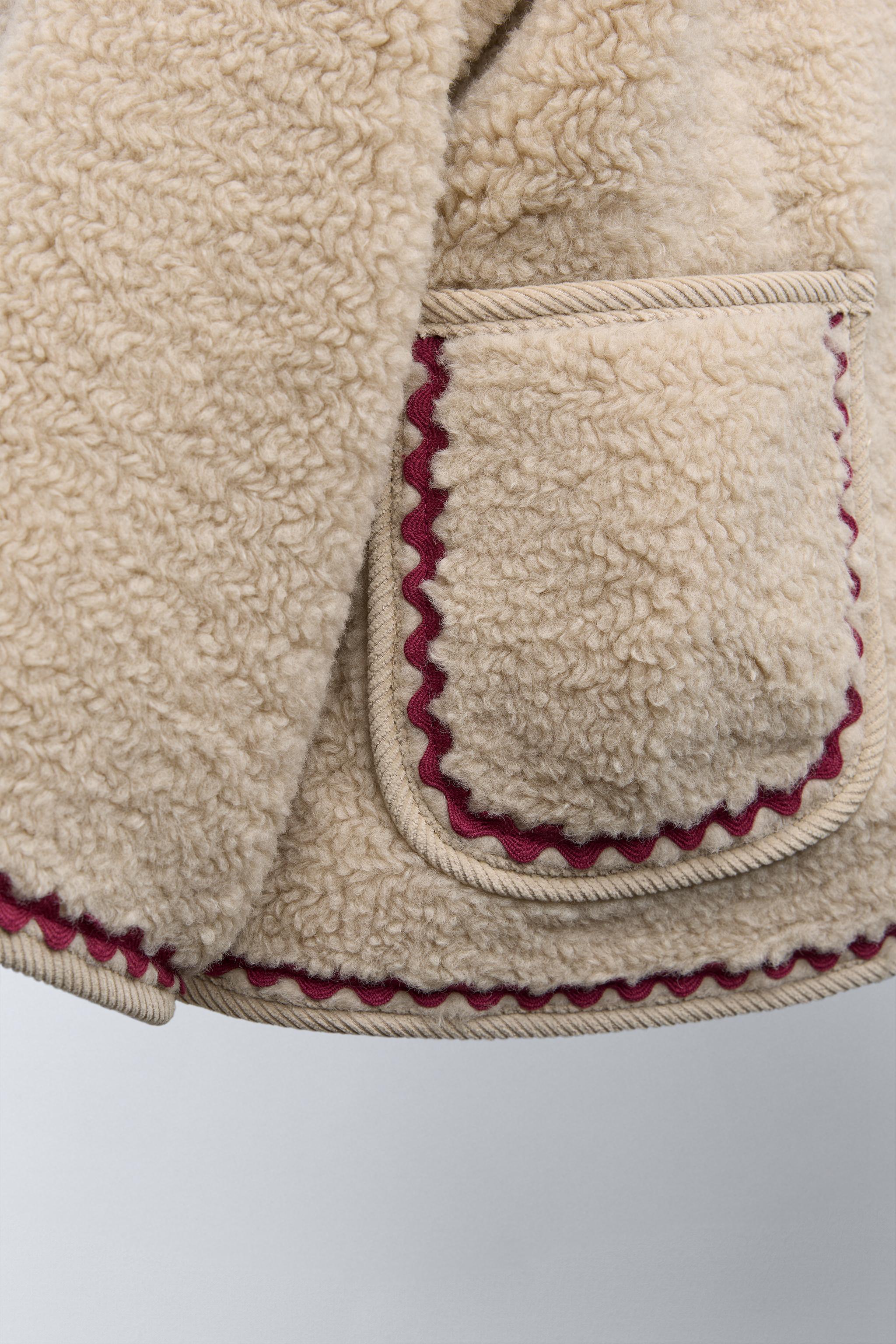 VESTE EFFET MOUTON ONDULINE DOUBLURE POLAIRE